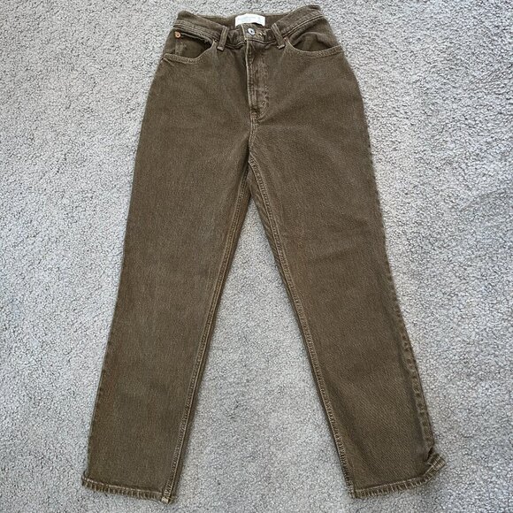 ABERCROMBIE & FITCH The 90's Straight Ultra High Rise Jean in Brown 26 XShort - Picture 1 of 11
